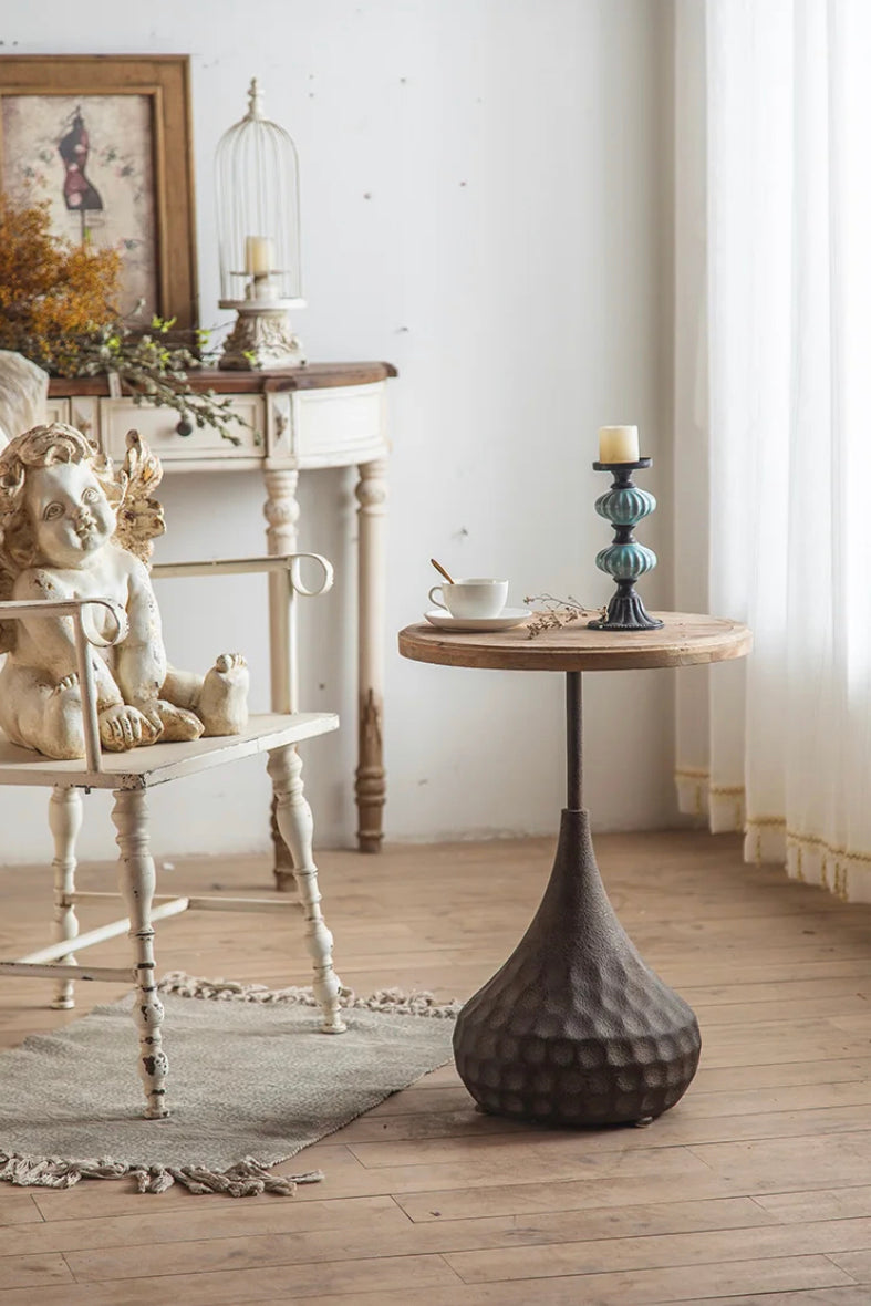 Scandinavian Retro Nesting Coffee Table - Adjustable Iron & Wood MDF Accent Table