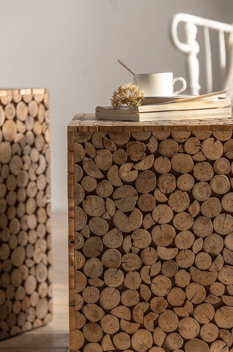 Japanese Handcrafted Solid Wood Nesting Tea Table - Modern Adjustable Accent Table