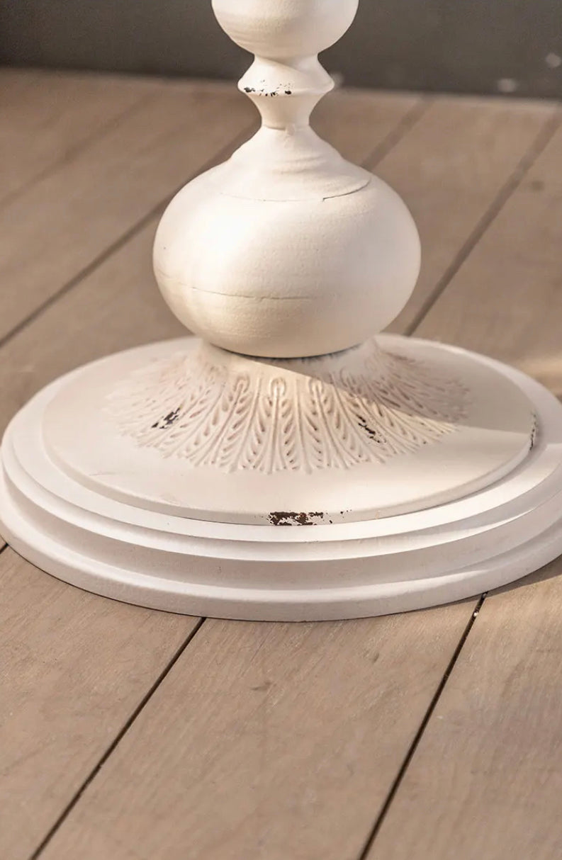 European Modern White Round Tea Table - Adjustable Minimalist Accent Table