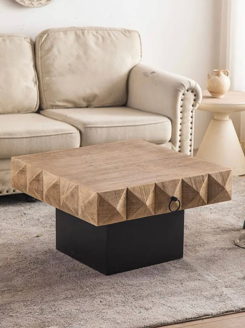 Modern Solid Wood Nesting Coffee Table - Adjustable Accent Table Set