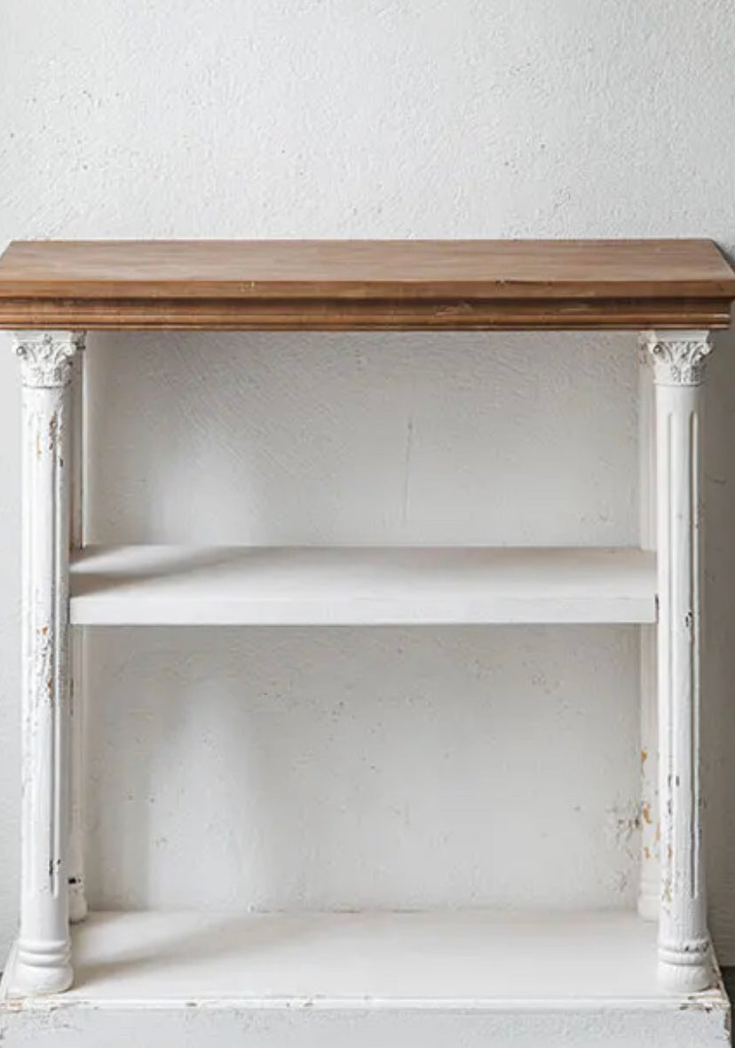 Antique Console Table - Adjustable Fir & MDF Hallway Accent Table