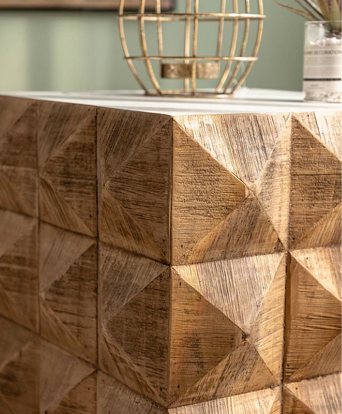 Nordic Vintage Solid Wood Tea Table - Classic Antique Adjustable Accent Table