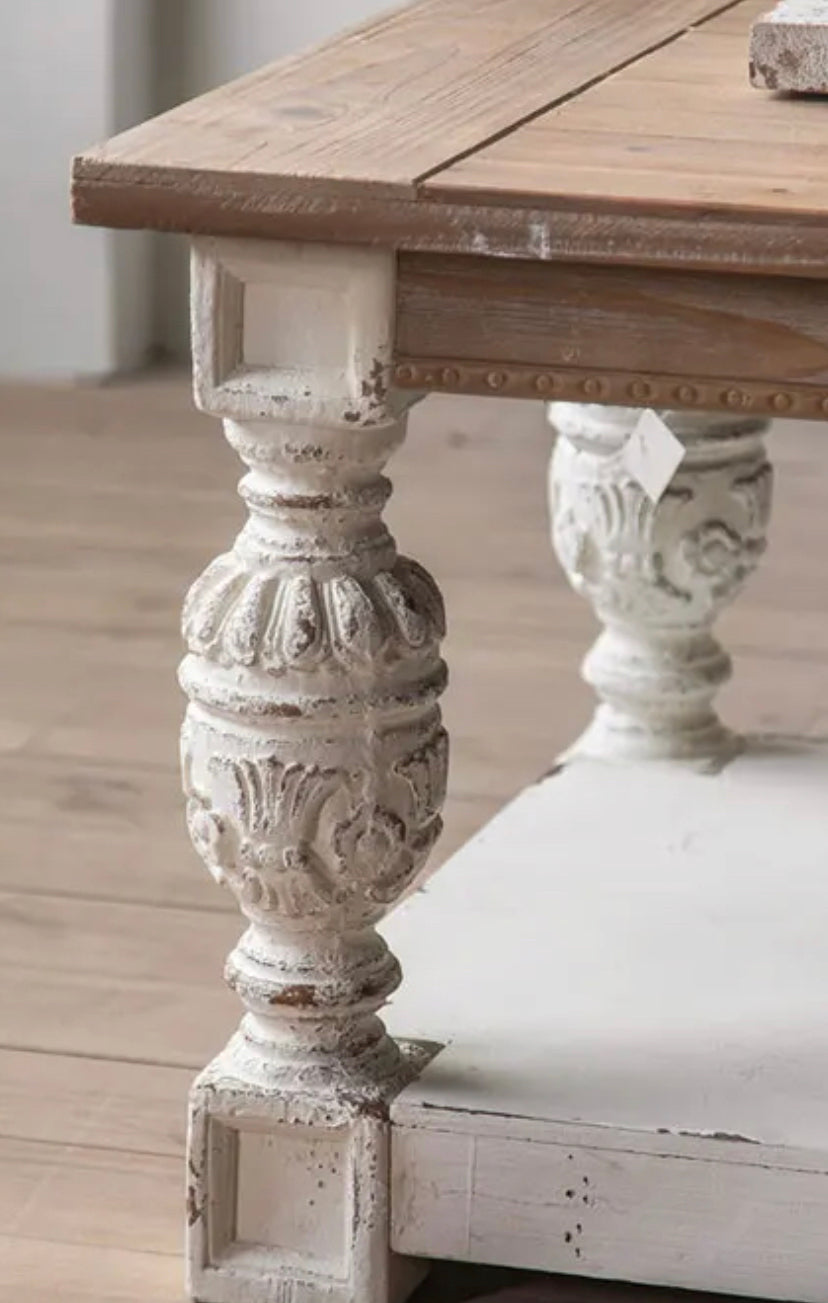 Nordic Retro Wooden Coffee Table - Adjustable Fir Accent Table