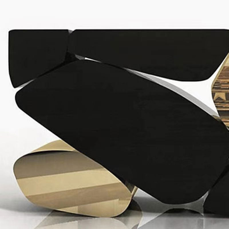 Luxury Italian Marble & Metal Console Table - Adjustable Rectangular Hallway Table