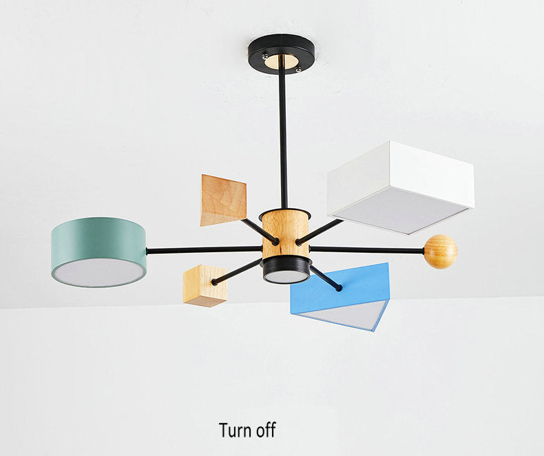 Children's Room Lighting Nordic Wooden Pendant Lamp Kids Pendant Lights