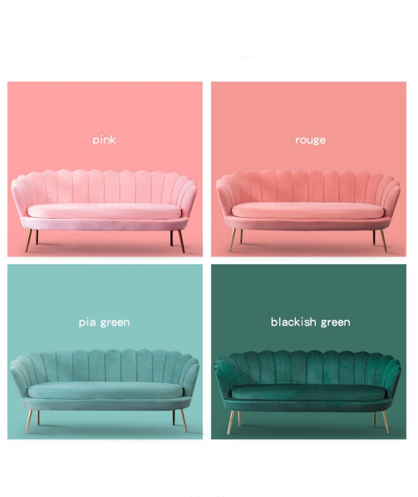 Couch Petal-Shaped Large Two Seat Sofa Nordic Luxury Modern 2 Sitzer Sofas