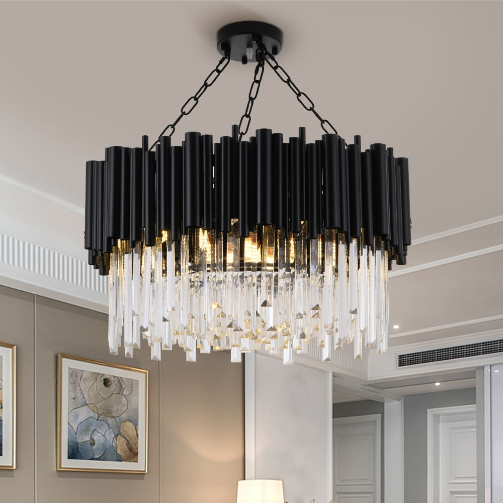 Pendant Light Luxury Round Crystal Light Led Cristal Light Fixtures Leuchter