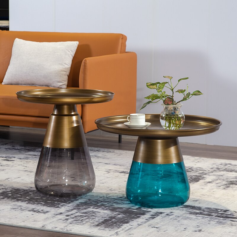 Luxury Round Glass Coffee Table, Customizable Modern Design