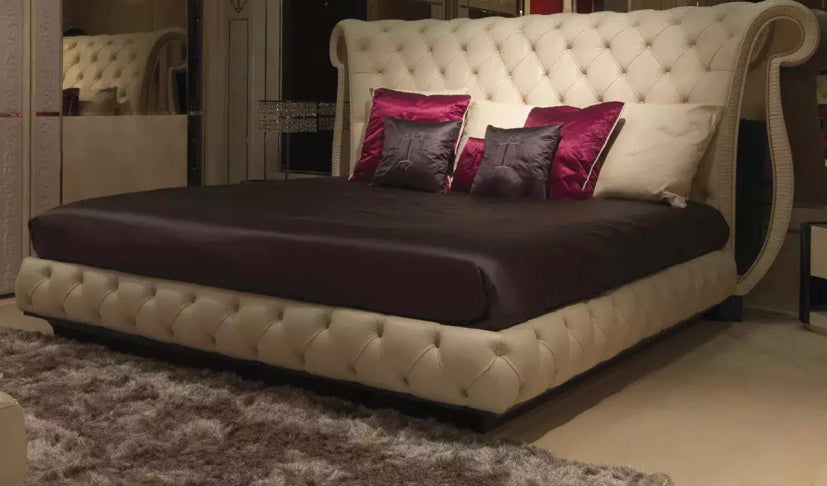 Italian Design Luxury King Size Beds Furniture Bedroom Leather King Betten With High Headboard