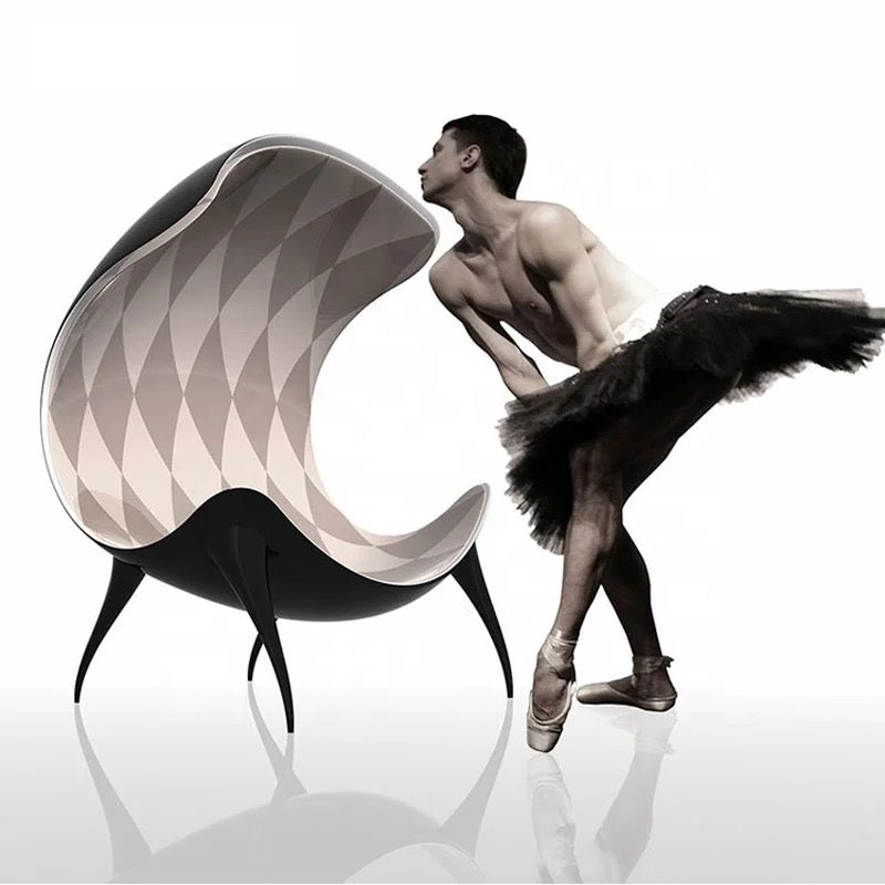 Luxury Leather Wingback Chair, Modern Modular Lounge Accent Chair