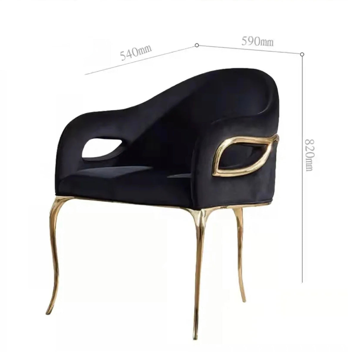 Velvet Gold Dining Chair - Luxury, Modern, Customizable