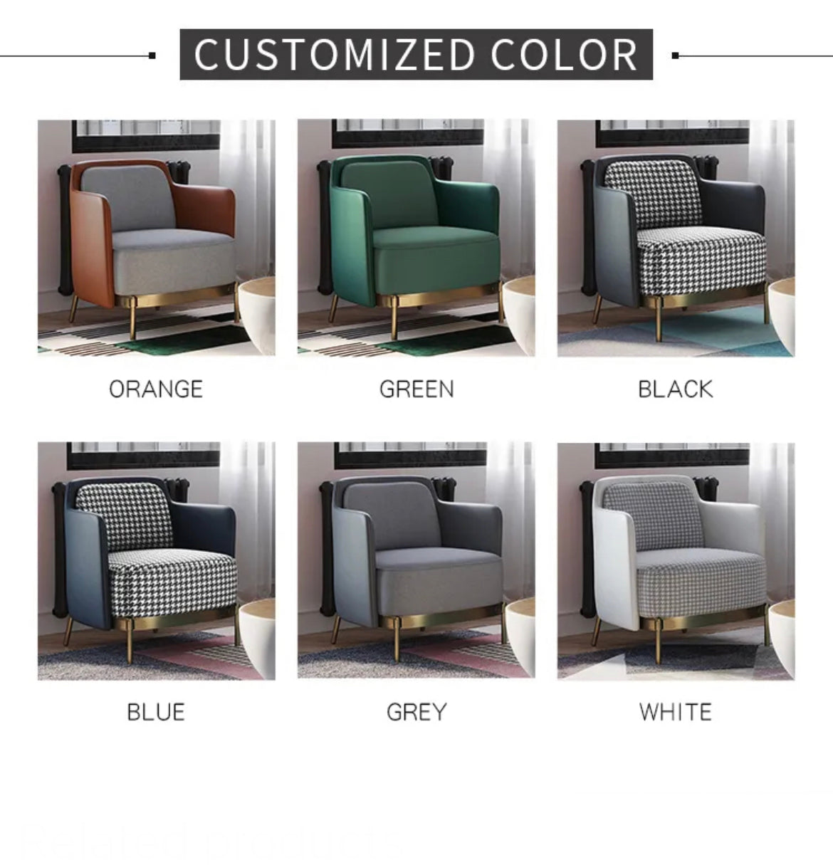 Designer Leisure Armchair, Stainless Steel Modern Lounge Chair