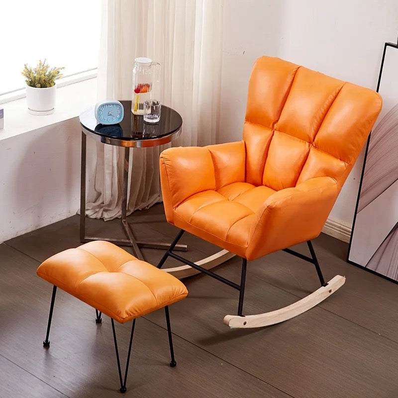 Nordic Velvet Rocking Chair - Reclining, Customizable