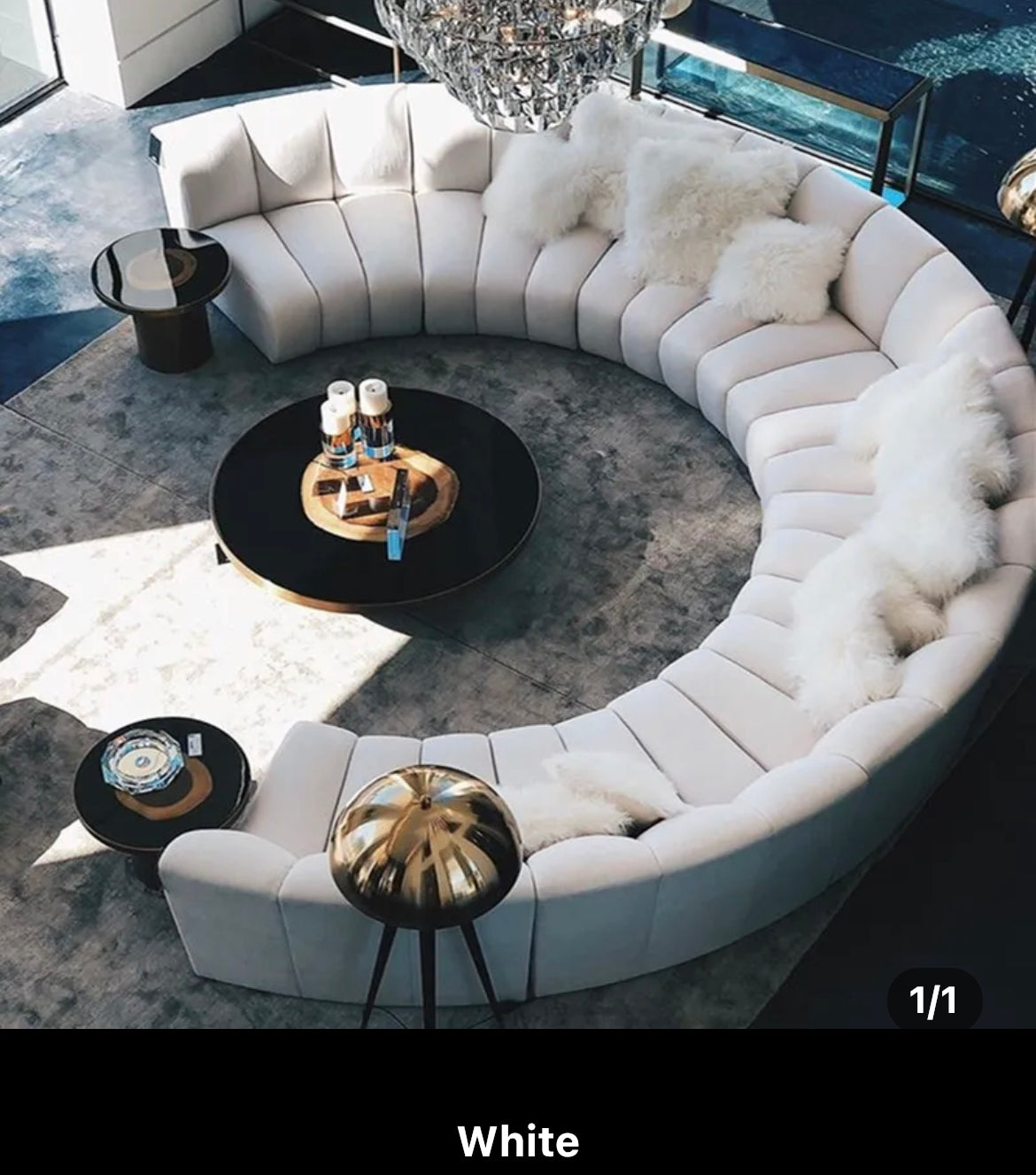 Sectional Sofa Custom American High-End Leather Modern Design Velvet Curved Living Room Furniture Sofas