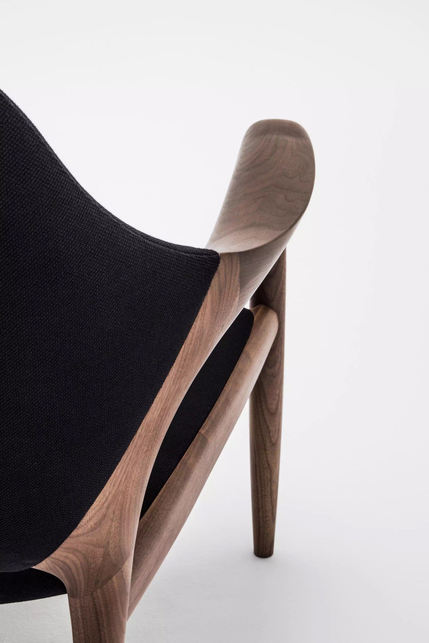 Luxury Walnut Chaise Lounge Chair, Modern Single Armchair for Living Room