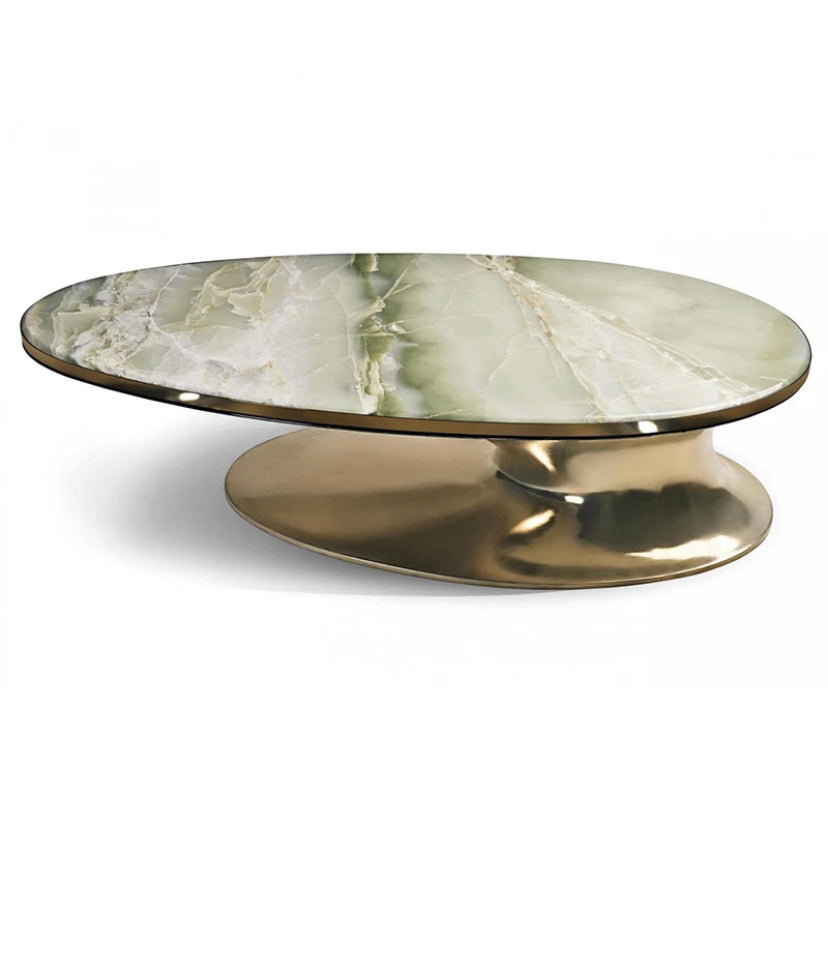 Italian Luxury Marble & Metal Console Table - Custom Arado Vis Design