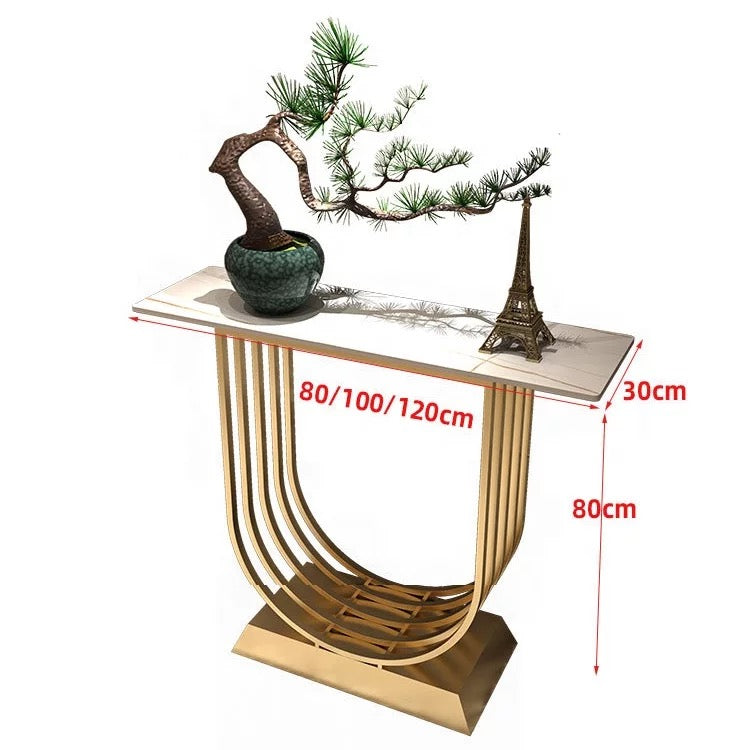 Console Table Custom Design Gold White Black Purple Marble, Wall Tables