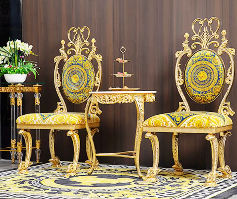 Wing Chair Luxury Palace Leisure Golden Dining Chair