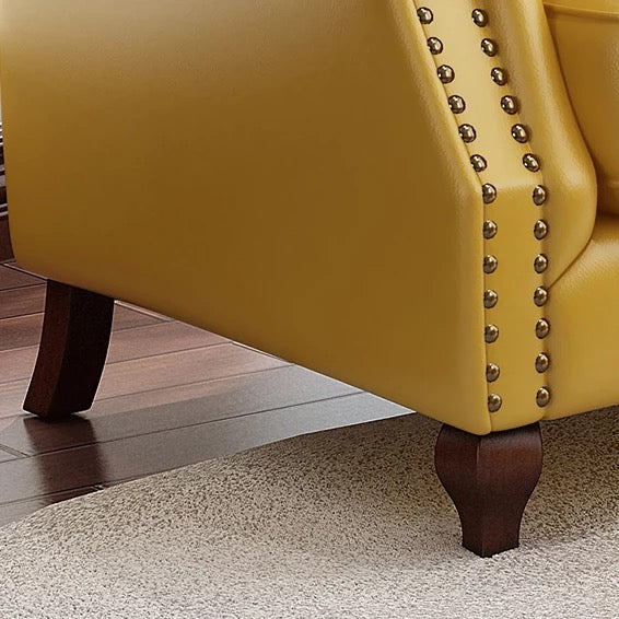 Winter's Chesterfield High Back Chair, Leather Fabric Lounge Sessel