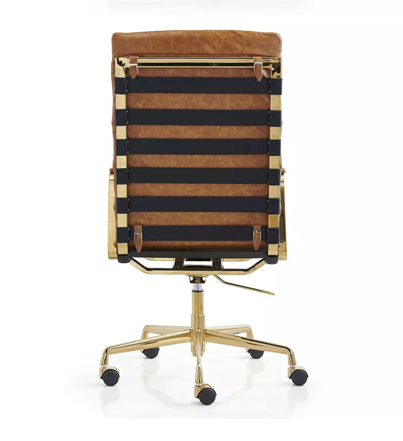 Office Chair Luxury Gold Ergonomic Swivel Executive Computer Chair