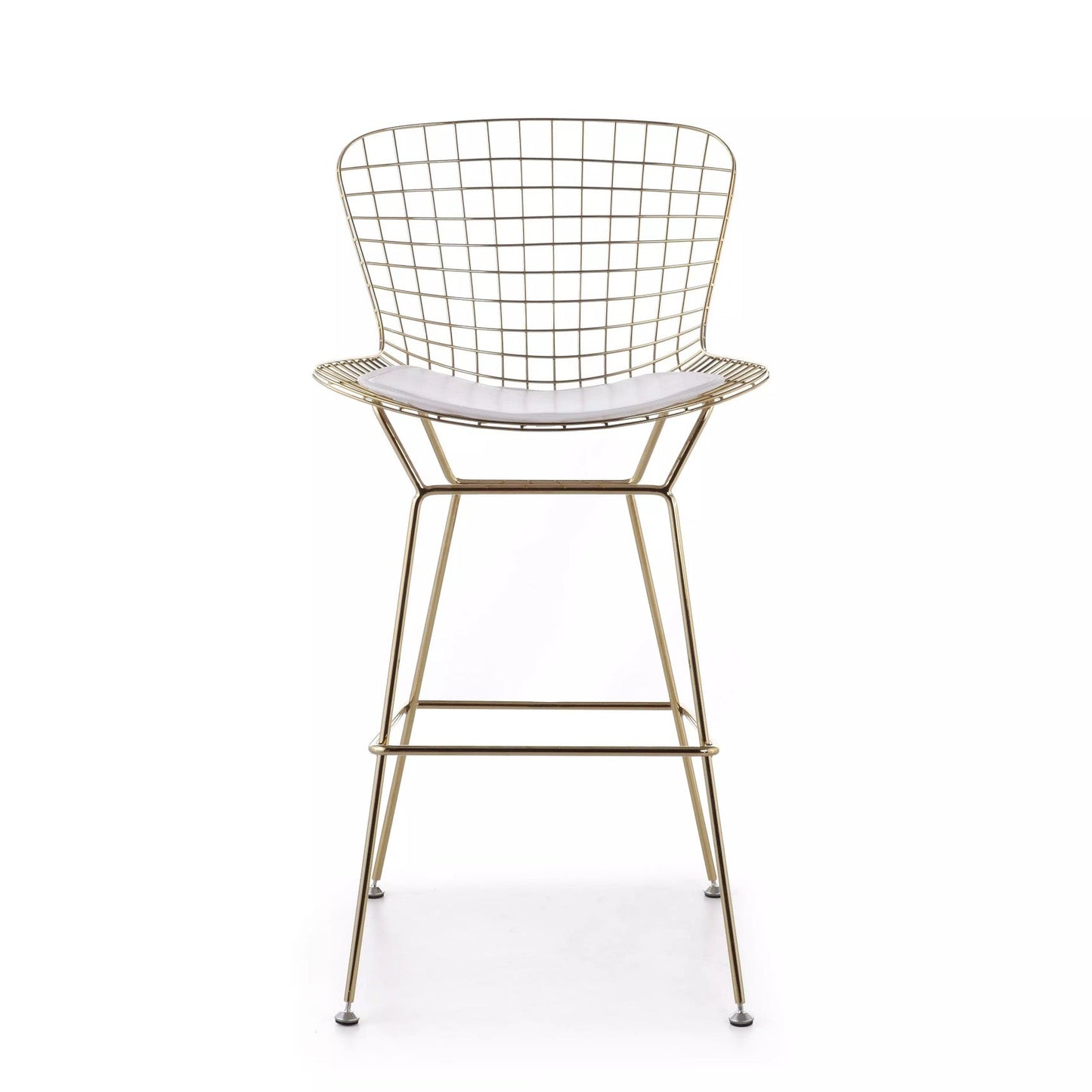 Modern Gold Bar Stool - PU Leather, Classic Dining Chair