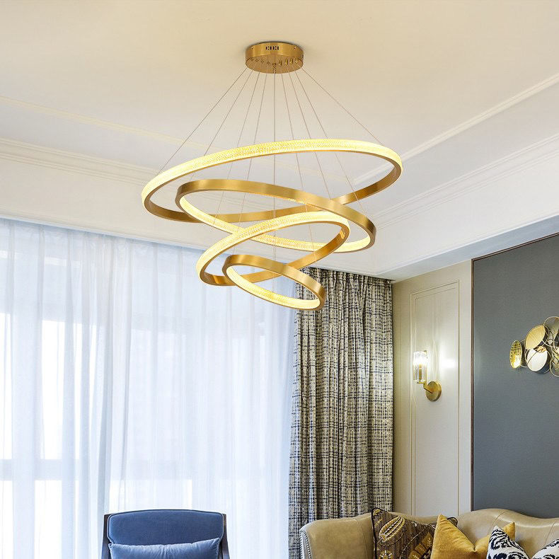 Chandelier Nordic Minimalist Led Dining Room Living Room Circular Office Chandeliers