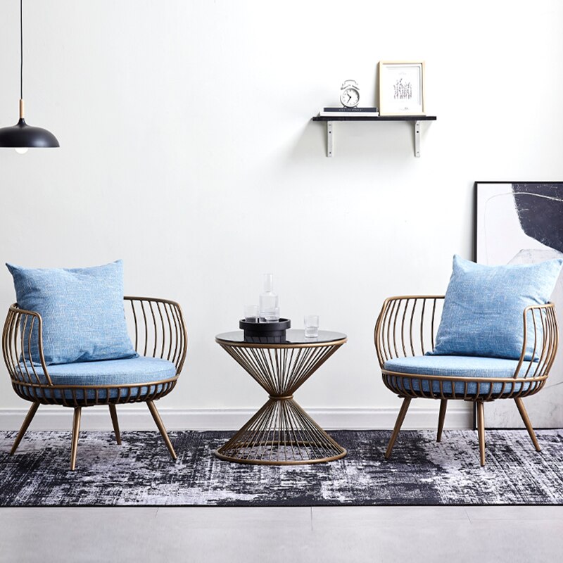 Custom Modern Iron Coffee Table Set, Creative Europe & American Style Lounge Furniture