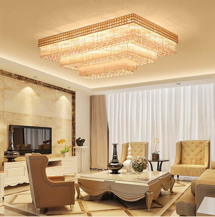 Light Luxury LED Cake Ceiling Light Round Rectangular Multilayer Ceiling Lights