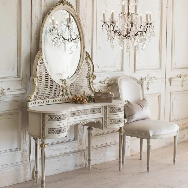 Bedroom King Queen Solid Oak Wood Bed French Retro Rattan Hand Carved Bed Furniture