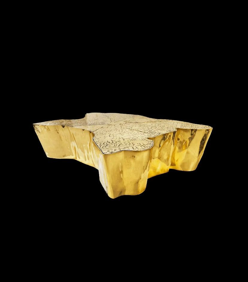 Golden Tree Stump Modern Irregular Design Center Sofa Table Tea Coffee Table Sets