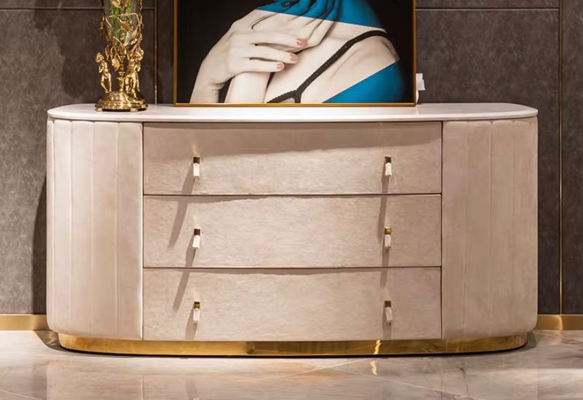 Modern Dresser Italian Bedroom Furniture 3 - 9  Drawer Solid Wooden Marble Luxury Design Cabinet