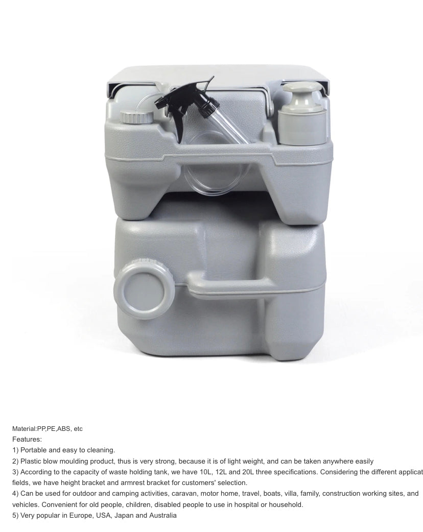 Outdoor Portable Toilets Movable Solid Plastic Toilets With Bag and Spray American, European, Japanese 24L Portable WC