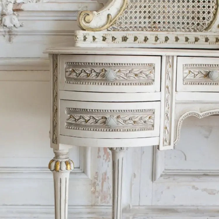 Bedroom King Queen Solid Oak Wood Bed French Retro Rattan Hand Carved Bed Furniture