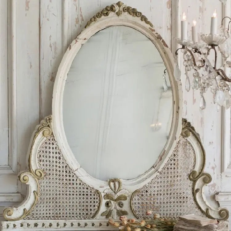 Bedroom King Queen Solid Oak Wood Bed French Retro Rattan Hand Carved Bed Furniture