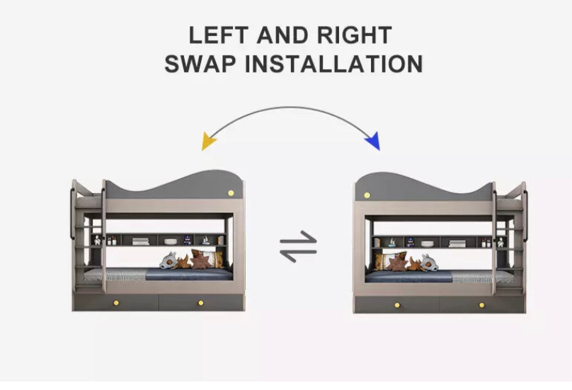 Kids Beds Modern Children's Bunk Bed Luxury Furniture With Drawer Storage Single Kinder Bunk Bett