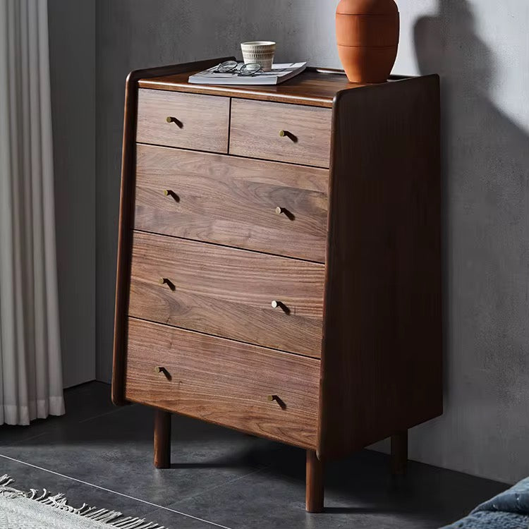 Nordic American Design Solid Black Walnut Wood Cabinet Large Bedroom Chest of Drawers Bedroom Furniture Set