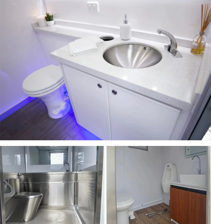 Outdoor Mobile Toilets With Shower Portable Container House Toilet Trailer European American Japanese Style WC