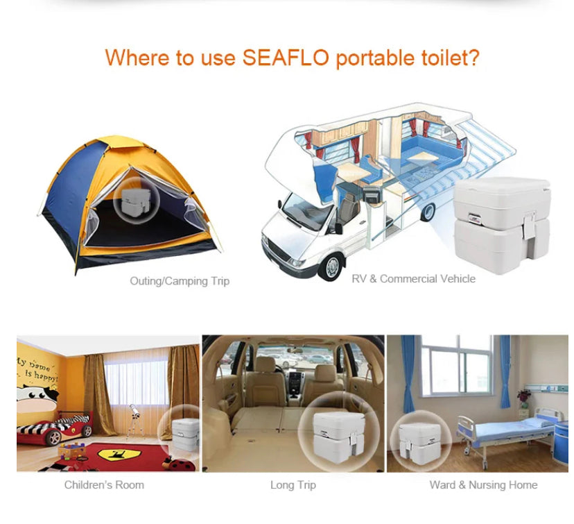 Indoor Outdoor Portable Travel Toilet for Camping Boat Traveling Roadtripping Japanese Style Portable WC