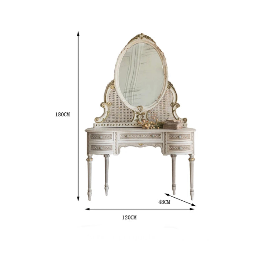 Bedroom King Queen Solid Oak Wood Bed French Retro Rattan Hand Carved Bed Furniture