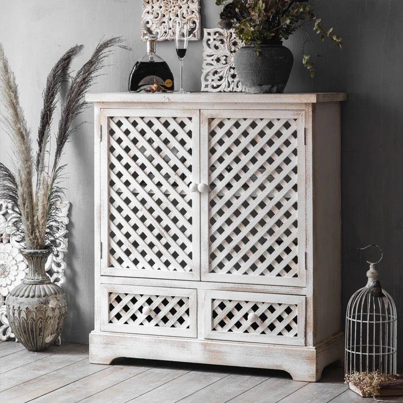 American Country Retro Sideboard Antique Finishing Living Room, Bedroom Light Luxury Accent Cabinets