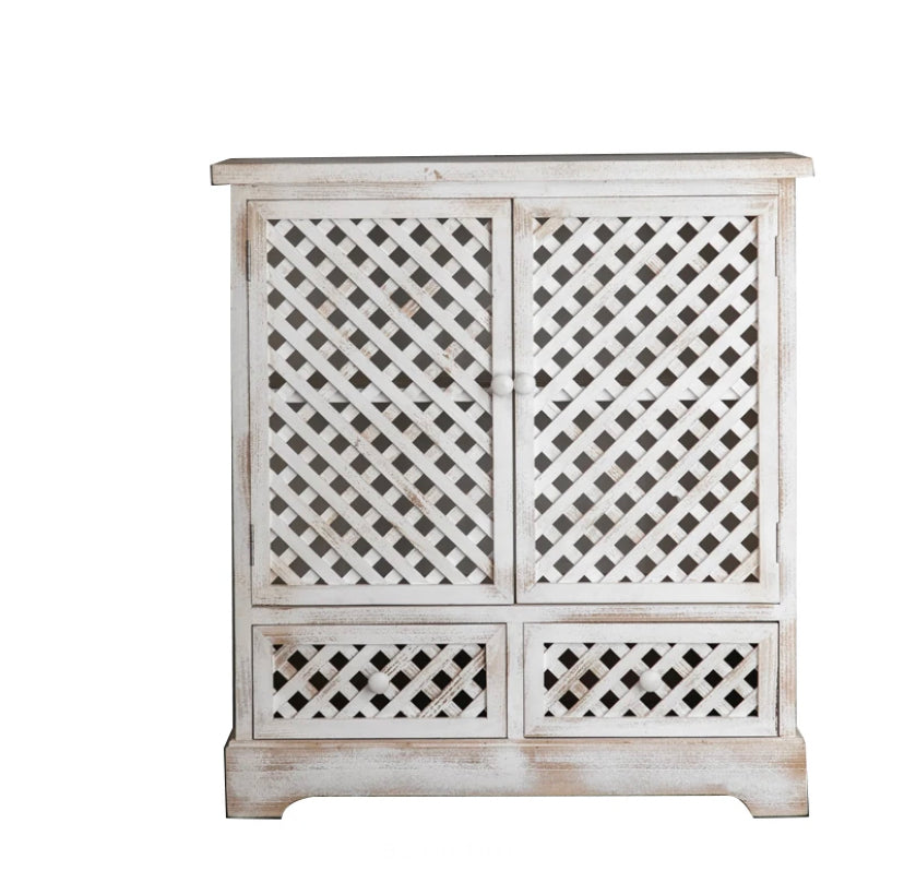 American Country Retro Sideboard Antique Finishing Living Room, Bedroom Light Luxury Accent Cabinets