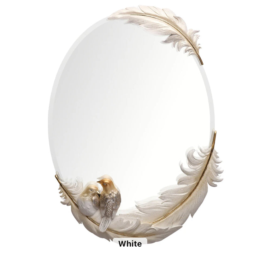 Antique Design Mirror Round Big Size White Living Room, Bedroom Decorative Wall Art Mirrors