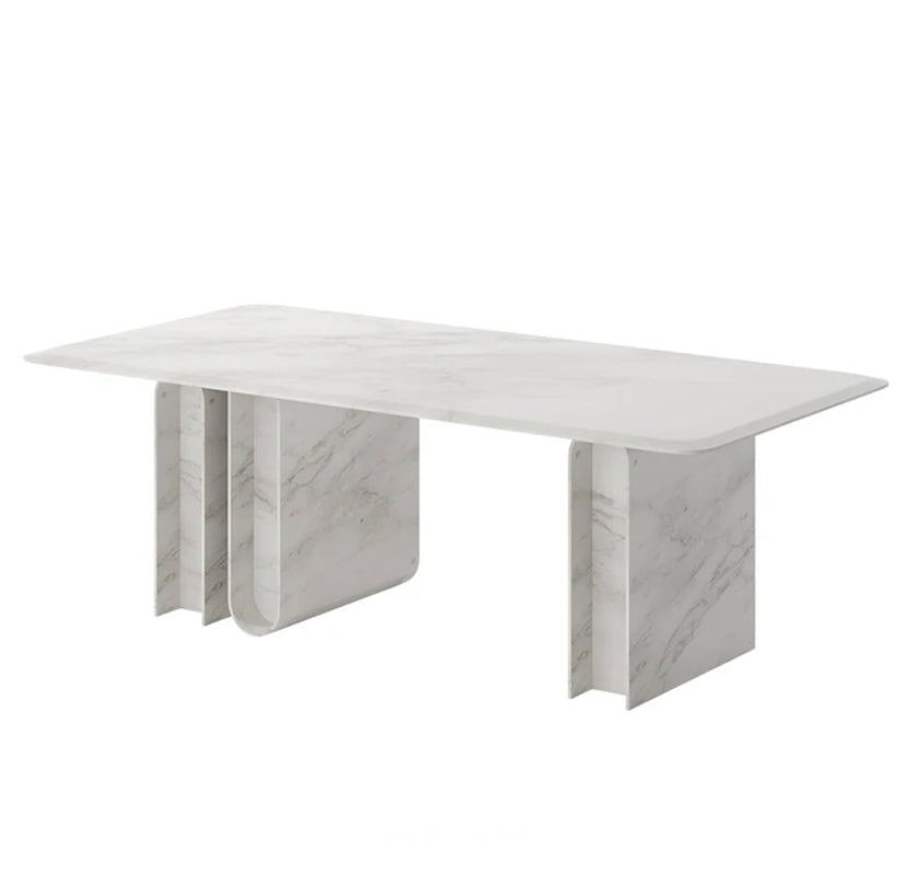 Luxury Dining Room Table and Chairs Natural Marble Living Room Dining Table Set