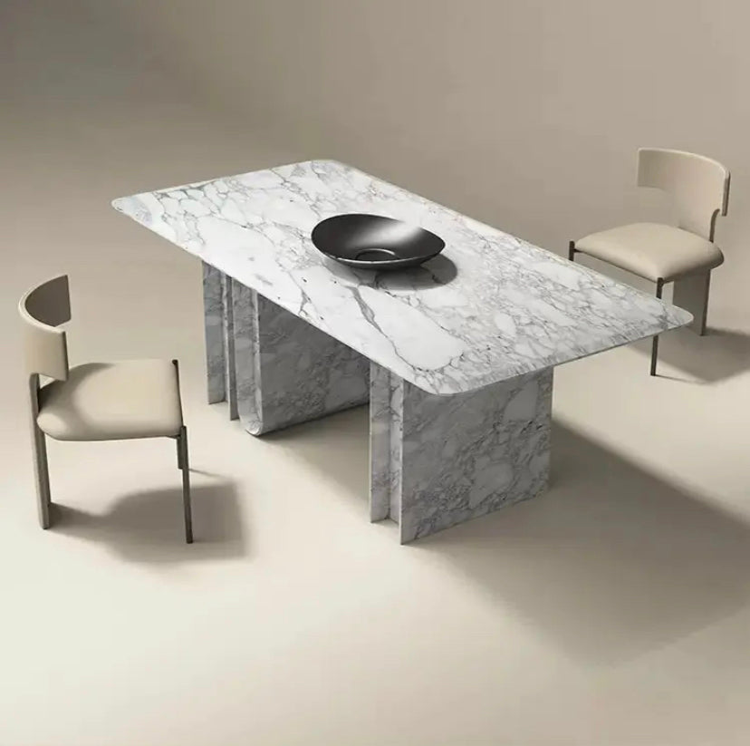 Luxury Dining Room Table and Chairs Living Room Natural Marble Dining Table Set