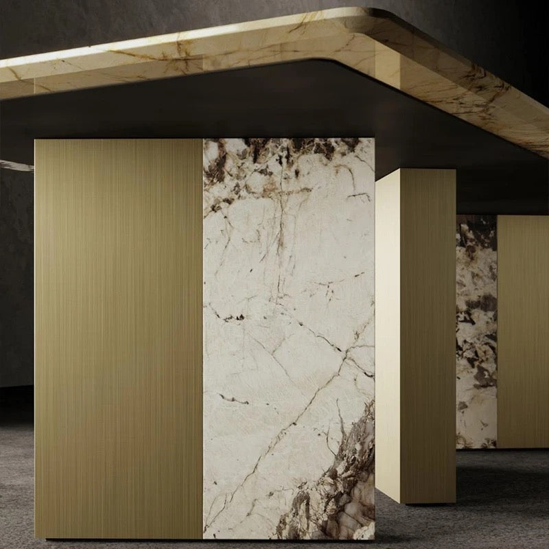 Luxury Postmodern Dining Table Patagonia Marble Base Design Dining Room ,Living Room Tables