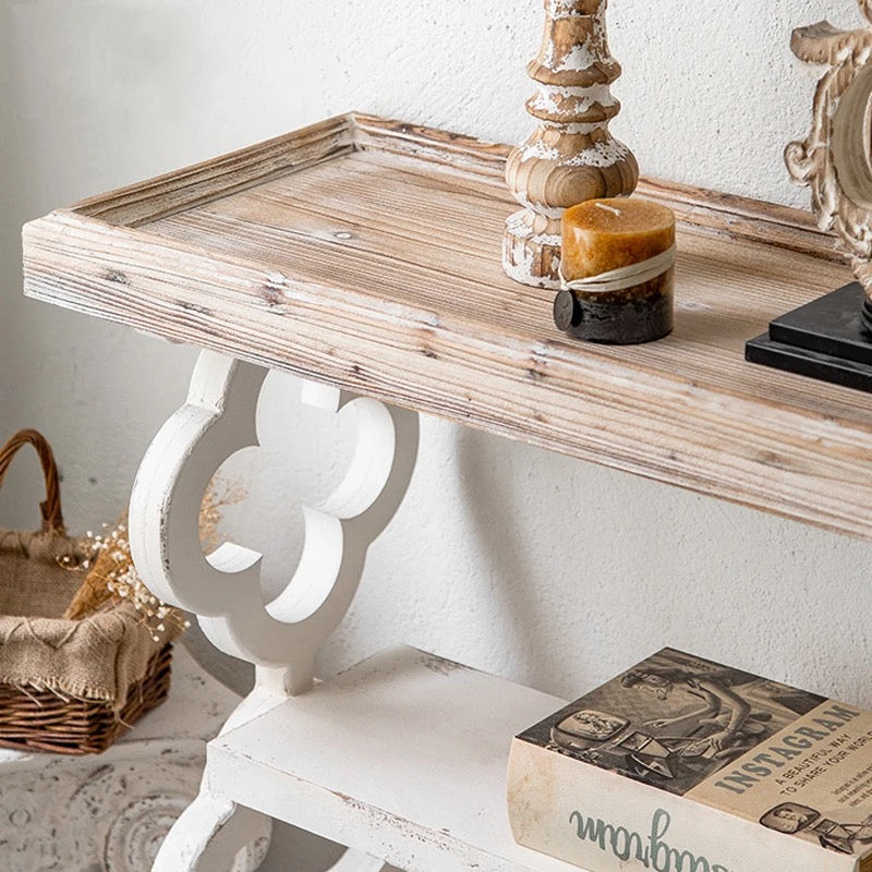 Home Furniture Hallway Table Solid Wood Carved Living Room, Floor Decorative Shelf Consoles