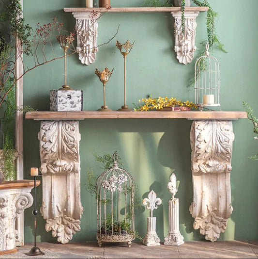 Roman Retro Design Console Home Furniture Side Accent Table Entrance Hallway Wood Console