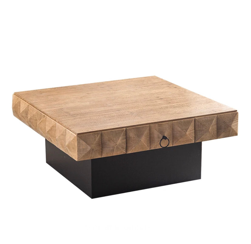 Modern Tea Coffee Table Living Room Furniture Square Wooden Top Accent Tables