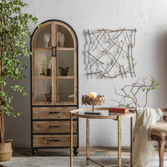 Living Room Spot Two Doors Three Drawers High Storage Sideboard Solid Wood Accent Cabinet