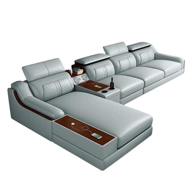 Modular Leather Sofa Comfortable Contemporary Sectional Sofa Set Luxury Living Room L Shaped Sofas